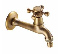 Vintage Outdoor Wall Faucet - Long Garden Tap 15cm Cold Water Spout Exterior Hose Bib for Garden Patio Backyard - Durable & Stylish Plumbing Fixture