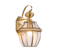 Vintage Outdoor Wall Lantern - Watertight Brass and Copper Glass Design for Garden, Patio, Garage Exterior Lighting