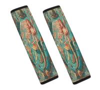 Vintage Outer Banks Map with Mermaids Car Seat Belt Cover Soft Comfortable Shoulder Seatbelt Pads Cover Seat Belt Pad for Suitable for Car Interior Accessorie
