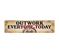Vintage Outwork Everyone Today Stopwatch Metal Tin Sign