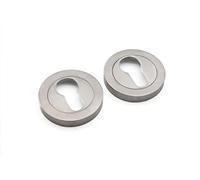 Vintage Oval/Euro Style Keyhole/Bathroom Thumb Turn & Cover Escutcheon Set in Various (Euro Escutcheon, Satin Nickel)