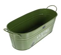 Vintage Oval Iron Flower Pot for Small Plants and Flowers, Decorative Retro Planter Bucket with Appearance, for Study and Garden Use