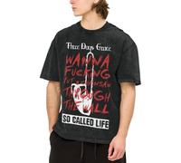 Vintage Oversized T-Shirt Cotton Three Music Days Grace Graphic Short Sleeve Shirts Round Neckline Clothing Men's Women's Tees Shirt