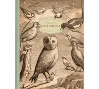 Vintage Owl Notebook | Dual Notebook Blank and Lined 8.5 x 11" | 'The Owl & The Birds' Vintage Print | Softcover, Ivory Paper, 100 Pages