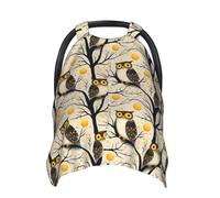 Vintage Owl Tree Pattern Print Baby Car Seat Covers, Breathable Nursing Cover Breastfeeding Cover, Stroller Covers, Multi-use Infant Carseat Canopy, Baby Boys Girls Newborn Essentials