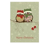 Vintage Owls Christmas Cards - Pack Of 20 - One design