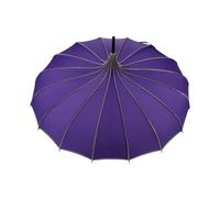 Vintage Pagoda Umbrella - 43" Classic Long Handle Stick Umbrella for Women & Men, Windproof & Waterproof 16 Ribs Wedding Bridal Party Parasol, UV Protective Umbrella, Old-Fashioned Design (Purple)