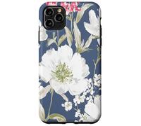 Vintage Painterly White Flower Pattern Case for iPhone 11 Pro Max