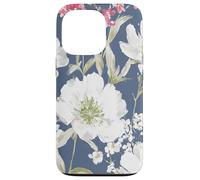 Vintage Painterly White Flower Pattern Case for iPhone 13 Pro