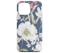 Vintage Painterly White Flower Pattern Case for iPhone 13 Pro Max