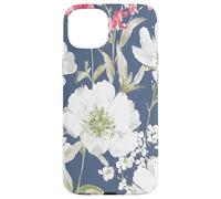 Vintage Painterly White Flower Pattern Case for iPhone 15 Plus