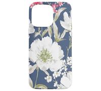 Vintage Painterly White Flower Pattern Case for iPhone 15 Pro Max