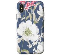 Vintage Painterly White Flower Pattern Case for iPhone X/XS