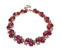 Vintage Palace-Style Collarbone Necklace - Heavy Embroidery with Diamond Drops, Alloy, Resin & Faux Pearls - Exquisite Retro Jewelry for Elegant Occasions