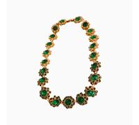 Vintage Palace Style Heavy-Embroidery Diamond Drop Collarbone Necklace - Exquisite Retro Jewelry with Alloy, Resin, Faux Pearls & Gemstones (F)
