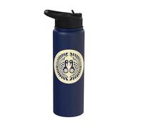 Vintage Pale Yellow Ikko Ikki Japan Mon Oriental Stainless Steel Insulated Water Bottle