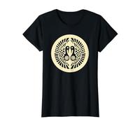Vintage Pale Yellow Ikko Ikki Japan Mon Oriental Value Graphic T-Shirt, Women, Black, L