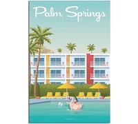 Vintage Palm Springs Travel Poster Retro Wall Art Canvas Poster Art Print Home Decor Room Decor Unframed 50x75cm