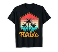 Vintage Palm Tree Sunset Tropical Summer Vacation Florida T-Shirt