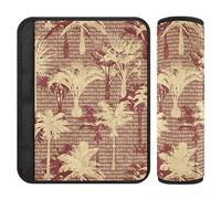 Vintage Palm Tree Toddler Seat Belt Covers Covers for Kids Seat Shoulder Protector Shoulder Pads for Babys 2 Pack 10 * 7.7in