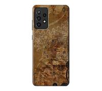 Vintage Paper Clock Steampunk Case Cover For Samsung Galaxy A72, Galaxy A72 5G