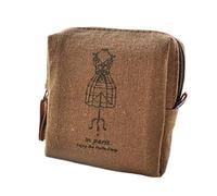 Vintage Paris Coin Purse Korean Small Bag Nostalgic Memory Canvas Coin Bag Urban Simplicity Zipper Wallet Coin Pouch