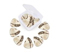 Vintage Paris Eiffel Tower Butterfly Guitar Picks 12 Pack Thin, Medium & Heavy 3 Different Thickness Celluloid Guitar Plectrums with Storage Box Personalized Guitar Pick for Acoustic Guitar, Bass
