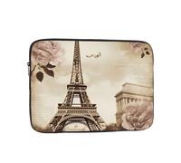 Vintage Paris Eiffel Tower Butterfly Laptop Case 10 inch, Water Resistant Laptop Sleeve Shockproof Protective Traveling Computer Bag Portable Business Briefcase for Men Women