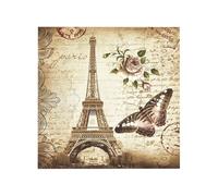 Vintage Paris Eiffel Tower Butterfly Printed Square Jigsaw Puzzle 12.8x12.8 CM, Puzzle Challenging Game for Adults Gifts, Family Fun Decorative Wall Decor