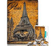 Vintage Paris Eiffel Tower Jigsaw Puzzles for Teenagers 1000 Pieces,Challenging Game Gifts for Is Ideal As A Gift for The Whole Family 38x26cm
