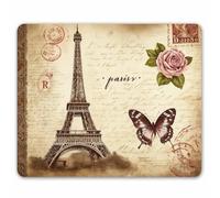 Vintage Paris Eiffel Tower Pink Rose Flower And Butterfly Stamp Custom Design, Mouse Mat Non-Slip Mouse Pads Portable Mousepads For Home Office Pc 25X30Cm