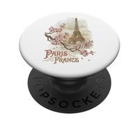 Vintage Paris France Eiffel Tower Cherry Blossoms PopSockets Adhesive PopGrip