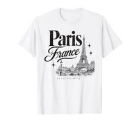 Vintage Paris France Eiffel Tower La Vie Est Belle Souvenir T-Shirt