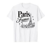 Vintage Paris France Eiffel Tower La Vie Est Belle Souvenir Value Graphic T-Shirt
