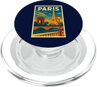 Vintage Paris Travel Poster Retro Art Deco France PopSockets PopGrip for MagSafe