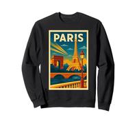 Vintage Paris Travel Poster Retro Art Deco France Sweatshirt