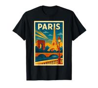 Vintage Paris Travel Poster Retro Art Deco France T-Shirt