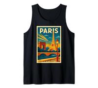 Vintage Paris Travel Poster Retro Art Deco France Tank Top