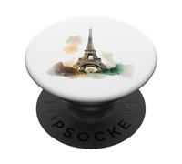 Vintage Parisian Landmark French Iron Tower Art PopSockets Adhesive PopGrip
