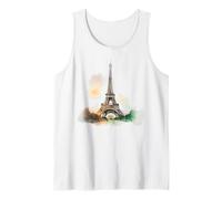 Vintage Parisian Landmark French Iron Tower Art Tank Top