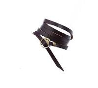 Vintage password five ring embosser cowhide bracelet multi-layer winding fashion statement personality bracelet, Leather, No Gemstone