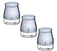 Set of 3 Pink Jar Marble Design Coffee Tea Sugar Canisters - Pink