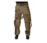 Vintage Patchwork Cargo Trousers with Appliqués - male - Dolce & Gabbana - Straight Trousers - Beige - M - Trousers M