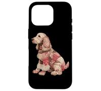 Vintage Patchwork Cocker Spaniel Dog Quilt Style Case for iPhone 16 Pro