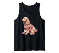 Vintage Patchwork Cocker Spaniel Dog Quilt Style Tank Top