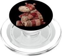 Vintage Patchwork Hippo Cute Boho Nursery PopSockets PopGrip for MagSafe
