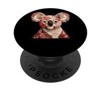Vintage Patchwork Koala Cute Floral Animal Portrait PopSockets Adhesive PopGrip