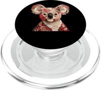 Vintage Patchwork Koala Cute Floral Animal Portrait PopSockets PopGrip for MagSafe