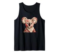 Vintage Patchwork Koala Cute Floral Animal Portrait Tank Top
