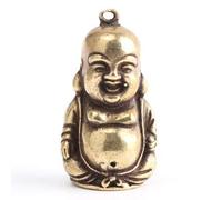 Vintage patina Pure Copper Maitreya small Pendant Hanging Ornaments With big belly Buddha laughing Buddha key ring Pendant